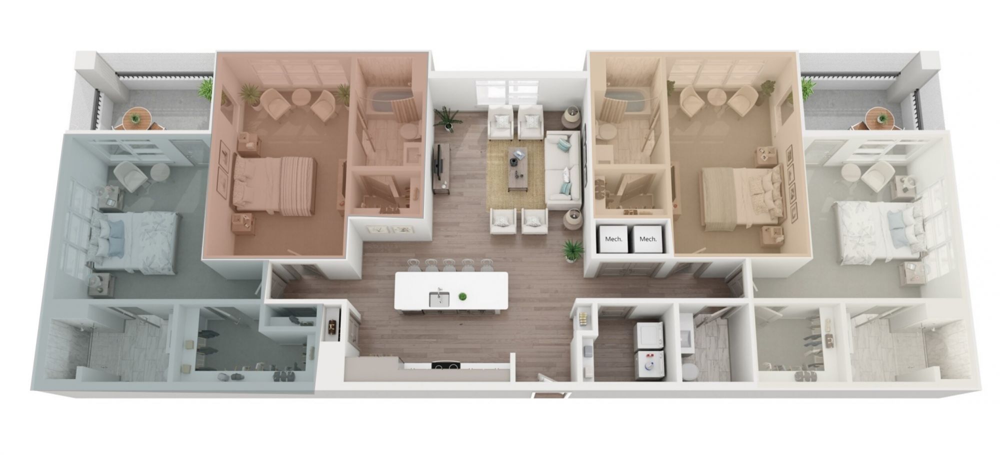 The Lucent coliving floor plan layout
