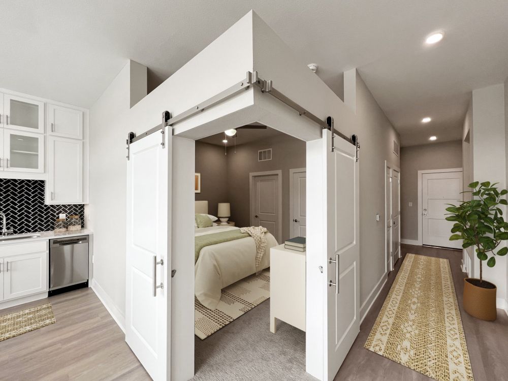 Sliding barn doors in Kissimmee, FL apartment