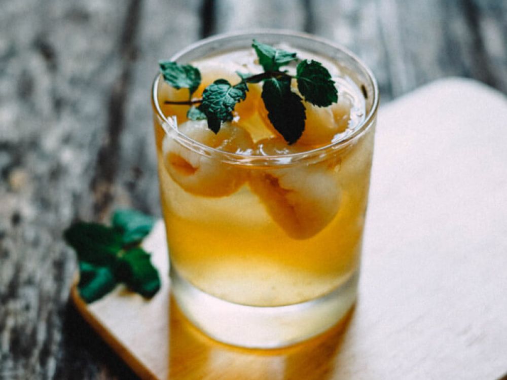 Drink sitting on countertop